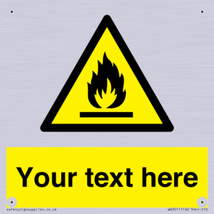 Custom flammable sign